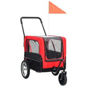 2-in-1 Pet Bike Trailer & Jogging Stroller Red and Black