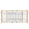 Wood Freestanding Pet Gate, 38"-71" Length Adjustable Dog Gate, Safety Fence for Stairs Doorways, Natural