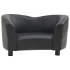 Dog Sofa Black 26.4"x16.1"x15.4" Faux Leather