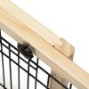 Wood Freestanding Pet Gate, 38"-71" Length Adjustable Dog Gate, Safety Fence for Stairs Doorways, Natural