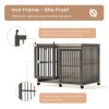 Furniture dog crate sliding iron door dog crate with mat. (Grey,43.7''W x 30''D x 33.7''H)