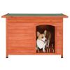 Waterproof Wood Dog House Pet Shelter Natural Wood Color L