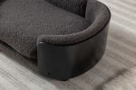 Scandinavian style Elevated Dog Bed Pet Sofa With Solid Wood legs and Black Bent Wood Back, Cashmere Cushion,Small Size