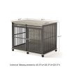 Furniture dog crate sliding iron door dog crate with mat. (Grey,43.7''W x 30''D x 33.7''H)