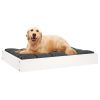 Dog Bed White 28.1"x21.3"x3.5" Solid Wood Pine