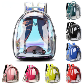 Cat bag Breathable Portable Pet Carrier Bag Outdoor Travel backpack for cat and dog Transparent Space pet Backpack (Color: Black, size: AS Pic)