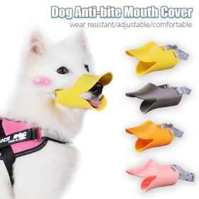 Adjustable Dogs Anti-bite Mouth Cover Muzzle Silicone Duck Mouth Mask For Dog Stop Barking Dog Pet Mouth Cover Pet Dog Supplies (Color: Yellow, size: L)