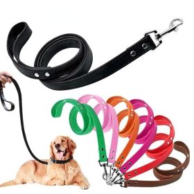 PU Leather Cat Dog Leash Soft Walking Dog Collar Leash Running Training Dog Harness Lead Leash Puppy Pet Small Dog Leash Belt (Color: Black, size: 1.5x120cm)