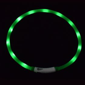 Pet's LED Collar With USB Rechargeable Glowing Lighted Up & Cuttable Waterproof Safety For Dogs (Color: Light Green, size: one-size)