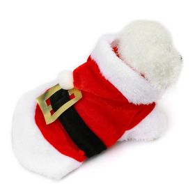 Christmas Pet Clothes For Small & Medium Dog; Santa Claus Dog Hoodie; Winter Pet Jacket (Color: Red, size: S)