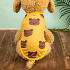 Pet Clothes; Summer New Pet Dog Clothes Thin Vest Bird's Eye Printing; Pet Clothes For Dogs And Cats (Color: Yellow, size: S)