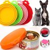 Pet Food Can Covers; Universal Safe Silicone Dog & Cat Food Can Lids; pack of 2