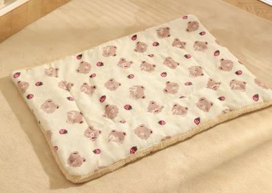 Pet Blanket Dog Cat Bed Winter Warm Mat Four Seasons Universal Blanket (Style: Strawberry, size: L)