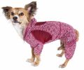 Pet Life Active 'Downward Dog' Heathered Performance 4-Way Stretch Two-Toned Full Body Warm Up Hoodie