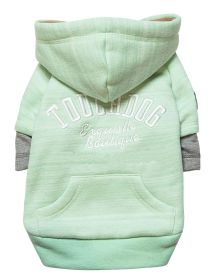 Touchdog Hampton Beach Designer Ultra Soft Sand-Blasted Cotton Pet Dog Hoodie Sweater (Color: Green, size: large)