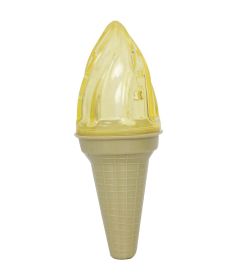 Pet Life Ice Cream Cone Cooling 'Lick And Gnaw' Water Fillable And Freezable Rubberized Dog Chew And Teether Toy (Color: Yellow)