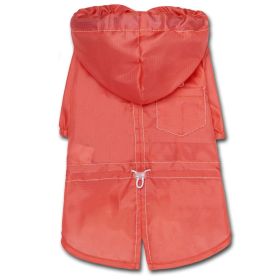 Touchdog Split-Vent Designer Waterproof Dog Raincoat (Color: Red, size: small)