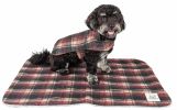 Touchdog 2-In-1 Tartan Plaided Dog Jacket With Matching Reversible Dog Mat