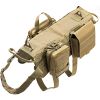 Tactical Dog Harness With Pouches; Adjustable Harness With 3 Detachable Pockets