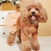 Small & Medium Dogs Solid Color Twist Knit Turtleneck Spliced Mesh Skirt; warm Dog Sweater For Winter