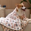 Pack of 2 Blankets Super Soft Fluffy Premium Fleece Pet Blanket Flannel Throw for Dog Puppy Cat Paw