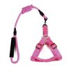 Dog Leash Two-color Machine Woven Nylon Handle Round Rope Pockmark Pet Chest Back Collar Pet Supplies