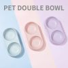 Double Cat Bowl Dog Bowl Pet Feeding Macarone Cat Water Food Bowl Anti-overturning Pet Bowls Feeder For Cats Dogs Pet Supplies