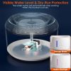 2.5L 84.54OZ Pet Water Fountain Smart Pet Drinking Fountain with LED Light 7 Pack Replaceable Filters Water Level Quiet Pump Dry-Run Protection Cat Do