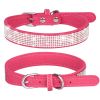 Pet Collar Shiny Artificial Rhinestone Dog Collar For Puppy And Cat; Microfiber Cat Collar