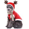 2021 New Pet Clothes Fall/winter Flannel Warm Festive Dress Elk Christmas Dress